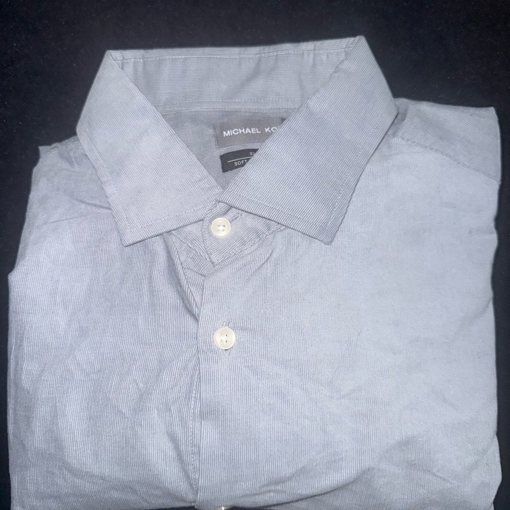 Brand new  Michael Kors Men's corduroy Gray Dress Shirt size large